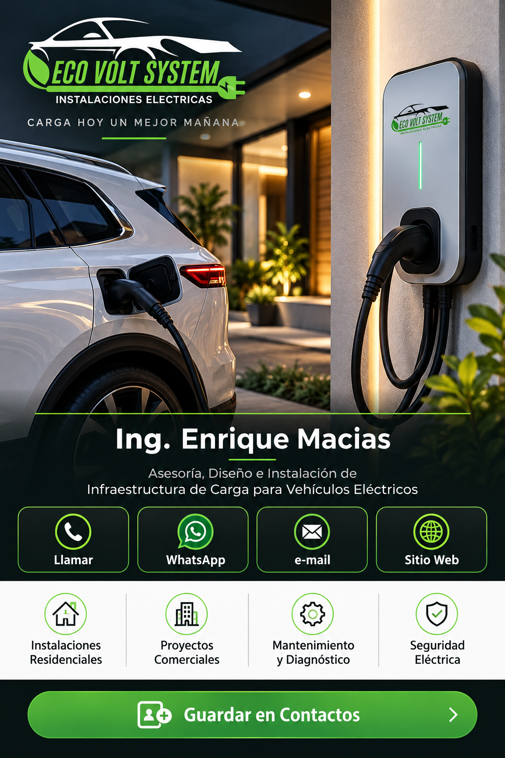 Tarjeta digital Ing. Enrique Macías - Eco Volt System